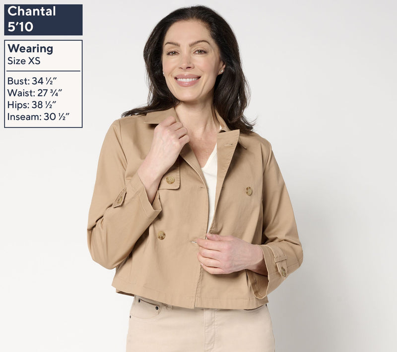Me by Jennie Garth Cooper Cropped Trench Jacket — View 3