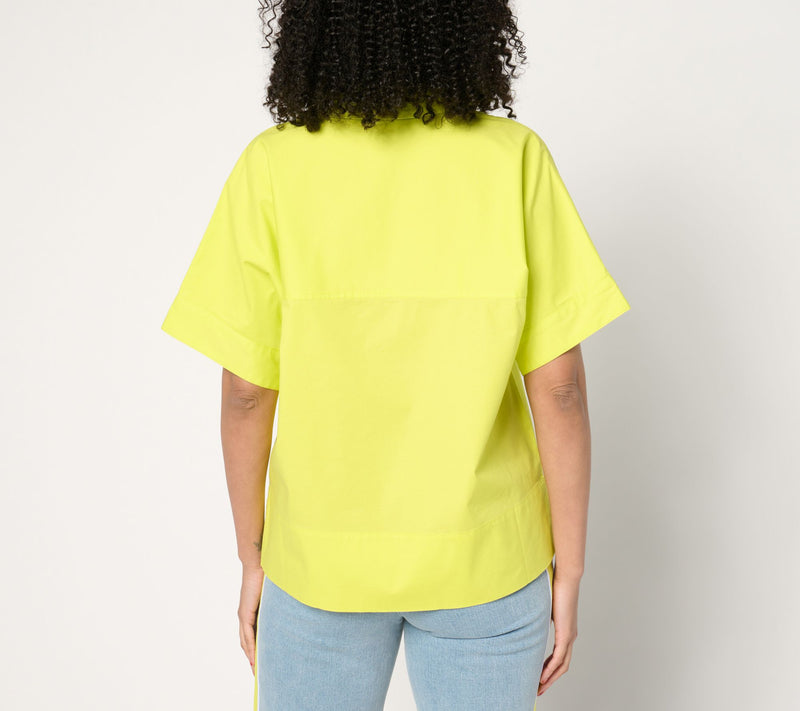 Studio Park x Amy Stran Short Sleeve Pullover Henley Shirt — View 12