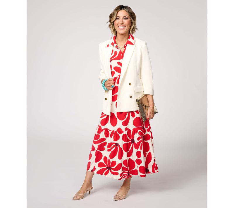 Studio Park x Amy Stran Ruched 3/4 Sleeve Blazer — View 7