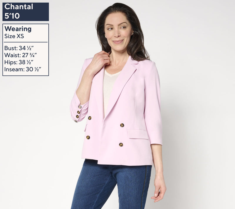 Studio Park x Amy Stran Ruched 3/4 Sleeve Blazer — View 3