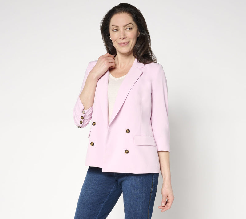 Studio Park x Amy Stran Ruched 3/4 Sleeve Blazer — Main view
