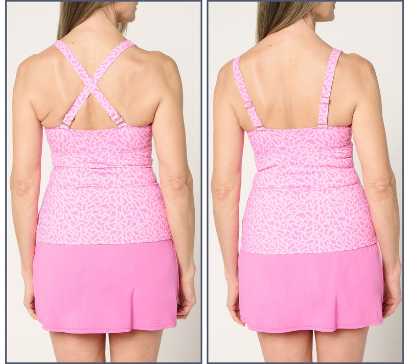 Susan Graver Soleil V-Neck Tankini with Skirt Set — View 10