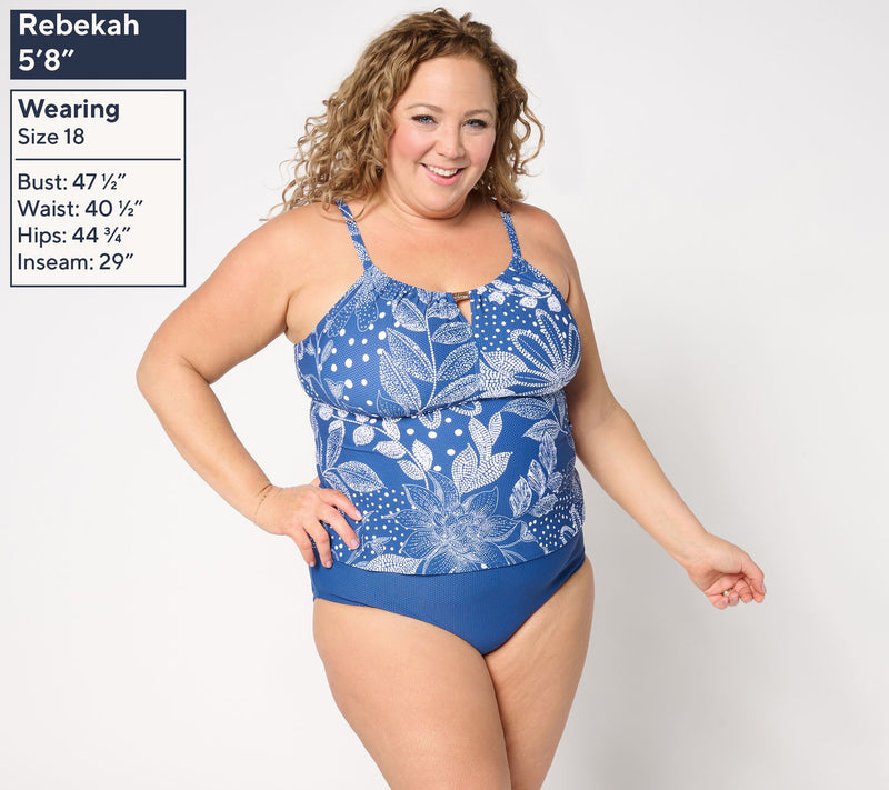 Susan Graver Soleil Printed Tankini Hardwear — View 5