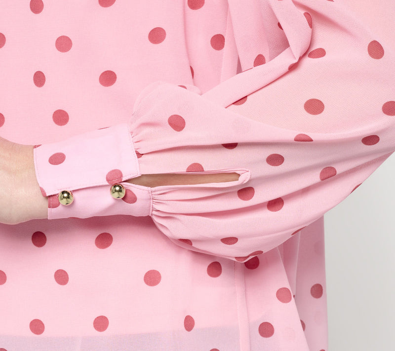 Mally Roncal Printed Chiffon Sweetheart Blouse — View 10