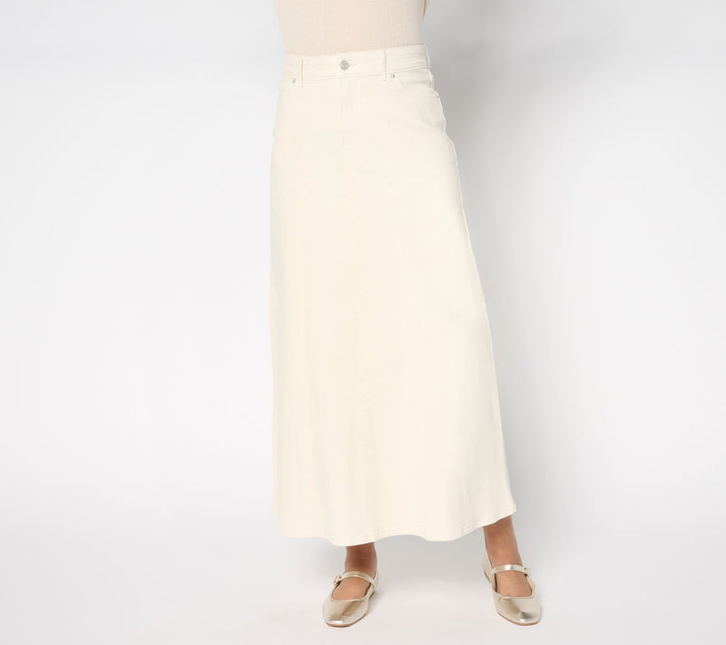 Me by Jennie Garth Petite Sullie PD Denim Maxi Skirt — View 3