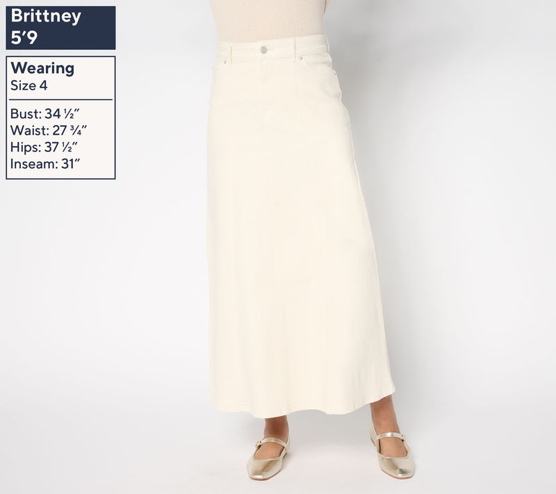 Me by Jennie Garth Petite Sullie PD Denim Maxi Skirt — View 5