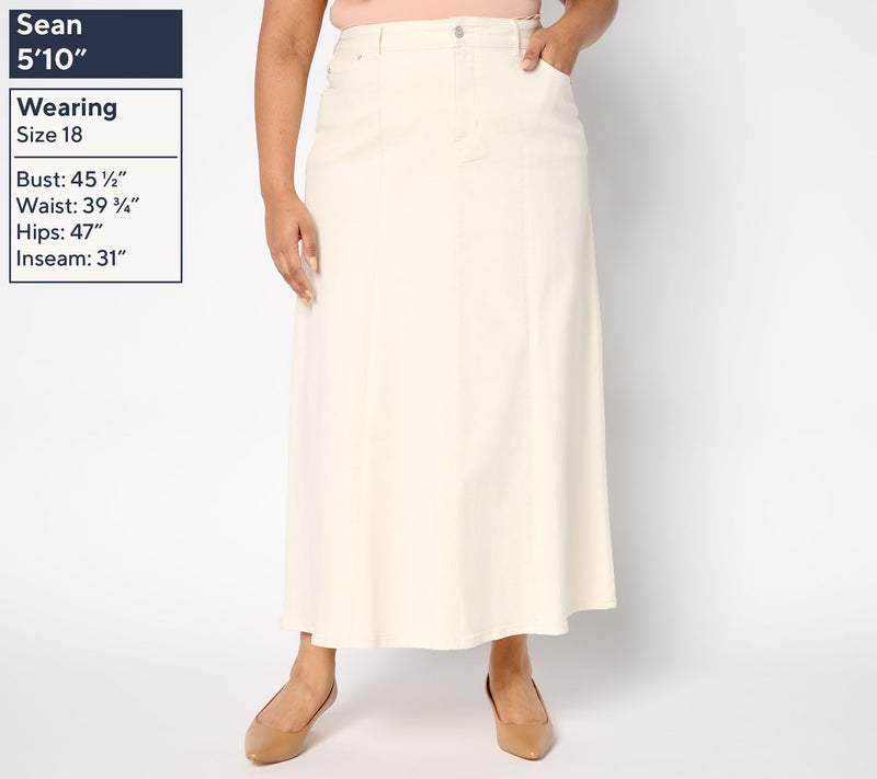 Me by Jennie Garth Petite Sullie PD Denim Maxi Skirt — View 4