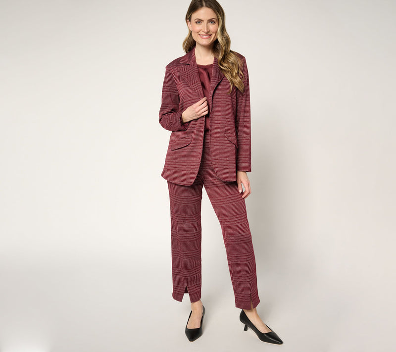 by Stacy London Regular Knit Jacquard Blazer — View 11