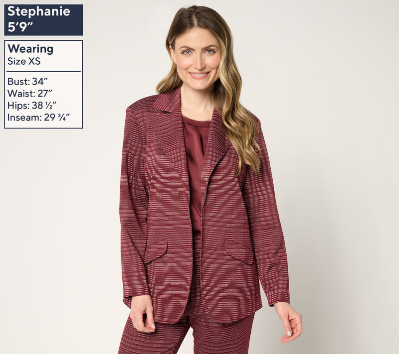 by Stacy London Petite Knit Jacquard Blazer — View 9