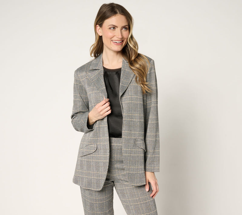 by Stacy London Petite Knit Jacquard Blazer — View 5