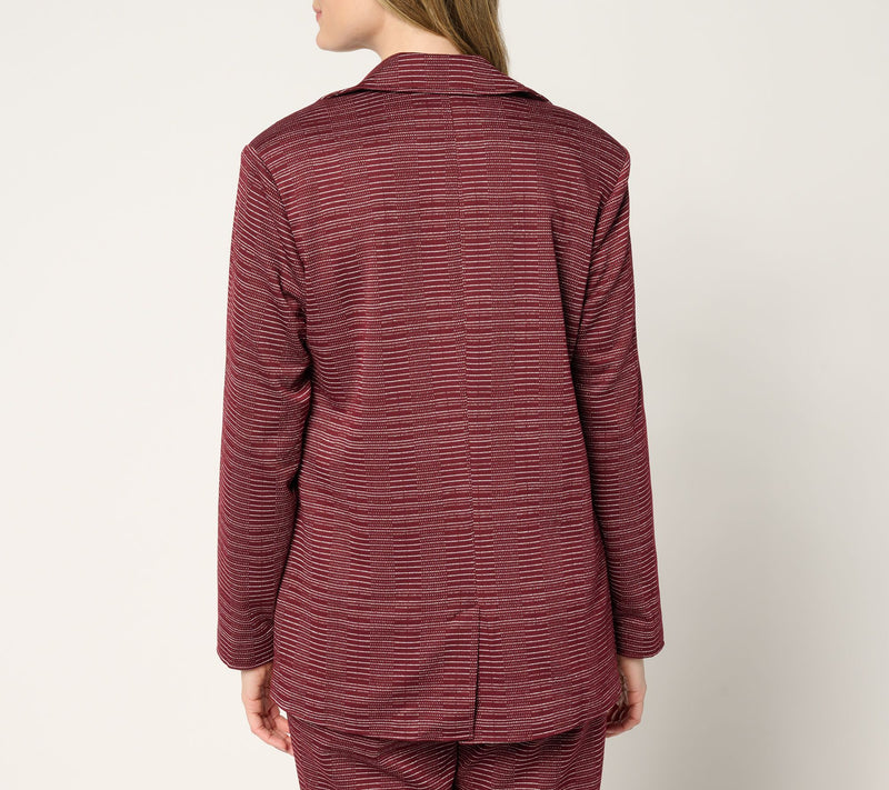 by Stacy London Petite Knit Jacquard Blazer — View 10