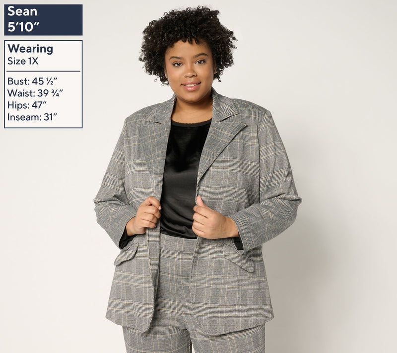 by Stacy London Petite Knit Jacquard Blazer — View 8