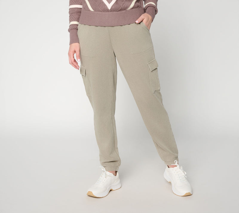AnyBody Regular Washed French Terry Cargo Jogger Pant — View 7