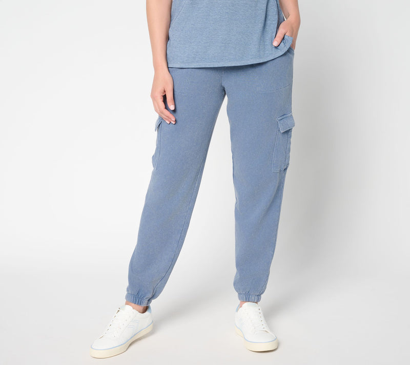 AnyBody Tall Washed French Terry Cargo Jogger Pant — View 13