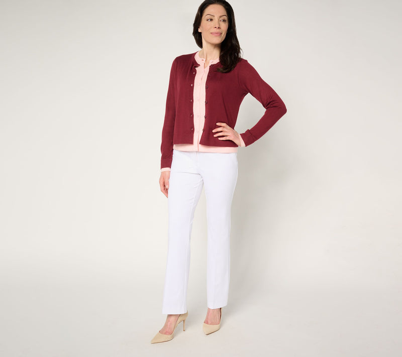 by Stacy London Double Layer Color Block Illusion Cardigan — View 11