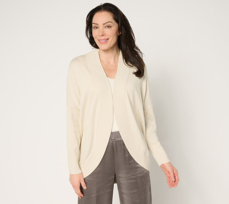 by Stacy London Draped Cocoon Cardigan — View 5