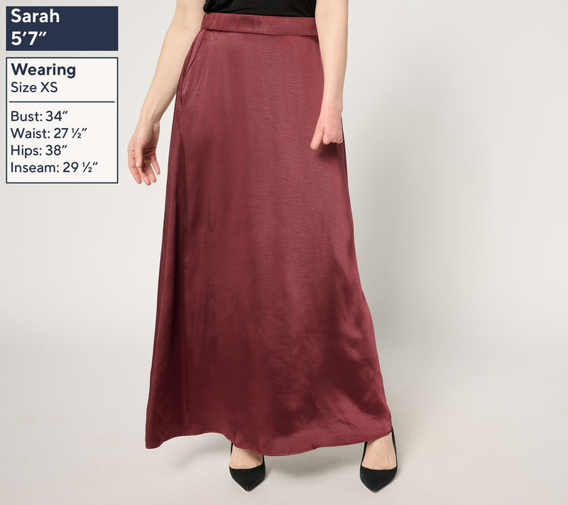 by Stacy London Regular Pull-On Satin Maxi Skirt — View 5