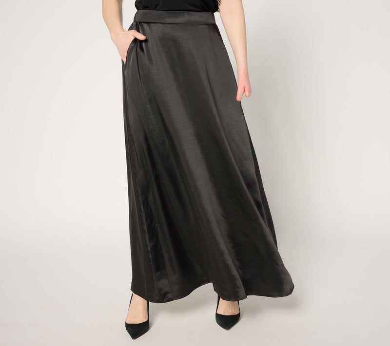 by Stacy London Regular Pull-On Satin Maxi Skirt — View 12