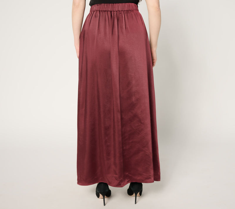 by Stacy London Regular Pull-On Satin Maxi Skirt — View 6