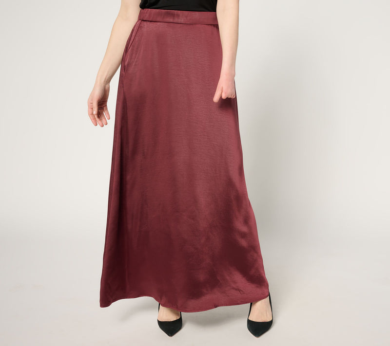 by Stacy London Petite Pull-On Satin Maxi Skirt — View 3