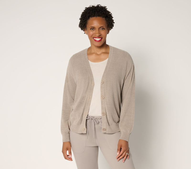 Barefoot Dreams CozyChic Ultra Lite Poof Sleeve Cardigan — View 3