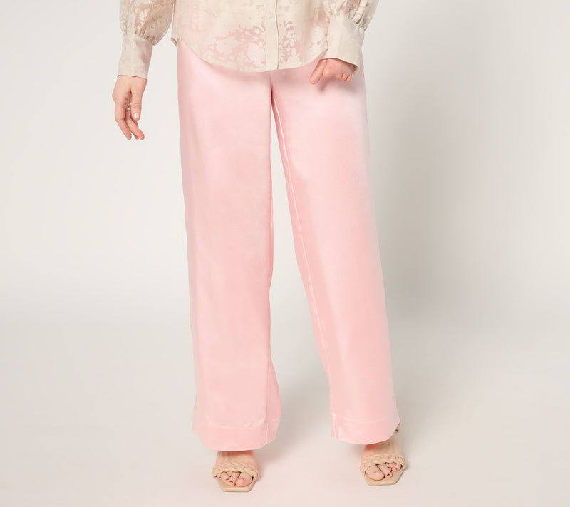 by Stacy London Petite Pull-On Full Length Wide Leg Satin Pant — View 13
