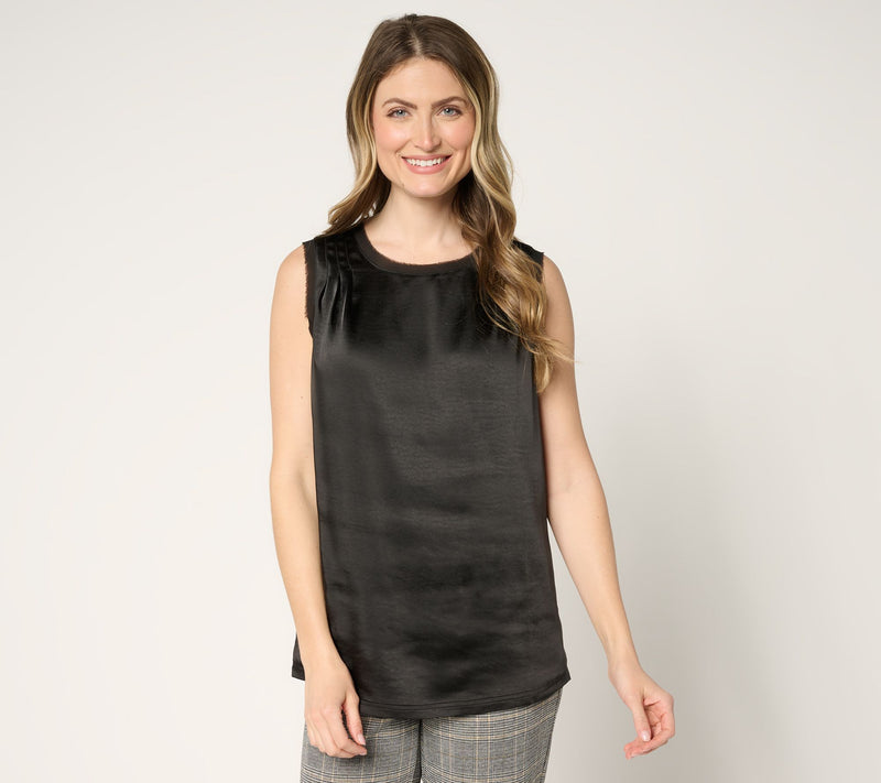 by Stacy London Draped Satin Tank — View 9