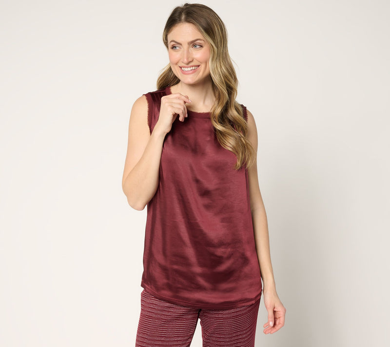by Stacy London Draped Satin Tank — View 5