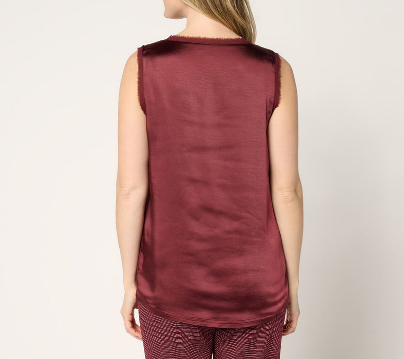 by Stacy London Draped Satin Tank — View 12
