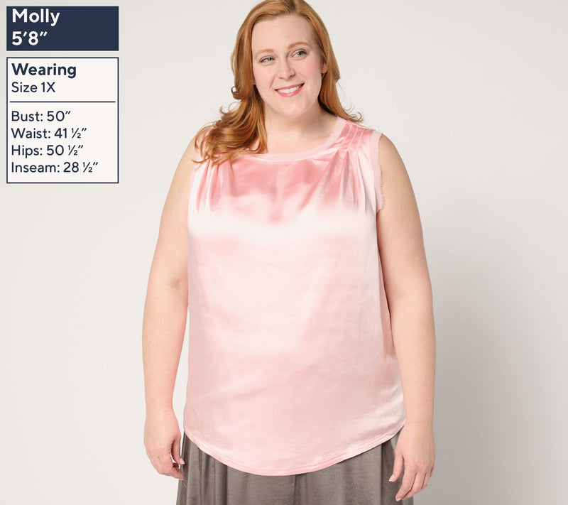 by Stacy London Draped Satin Tank — View 10