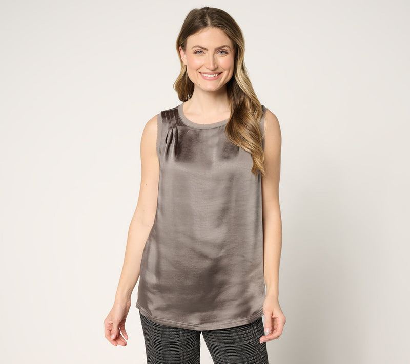 by Stacy London Draped Satin Tank — View 7