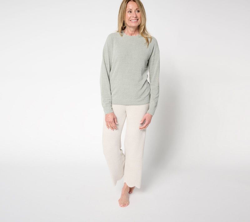 Barefoot Dreams CozyChic Ultra Lite Drop Shoulder Crew Neck Pullover — View 16