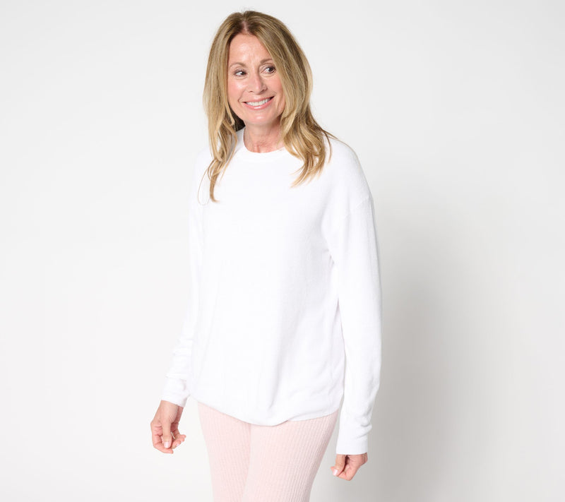 Barefoot Dreams CozyChic Ultra Lite Drop Shoulder Crew Neck Pullover — View 13