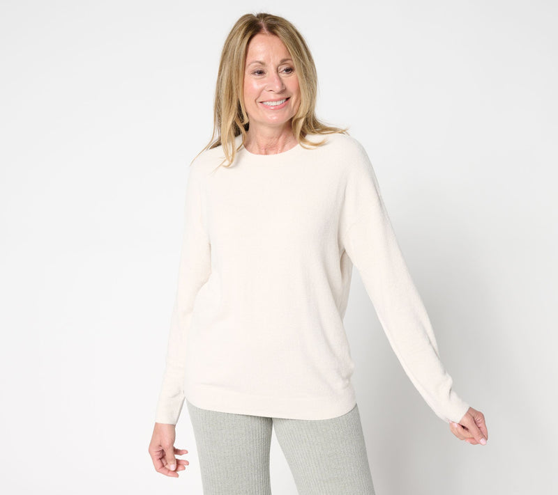 Barefoot Dreams CozyChic Ultra Lite Drop Shoulder Crew Neck Pullover — View 11