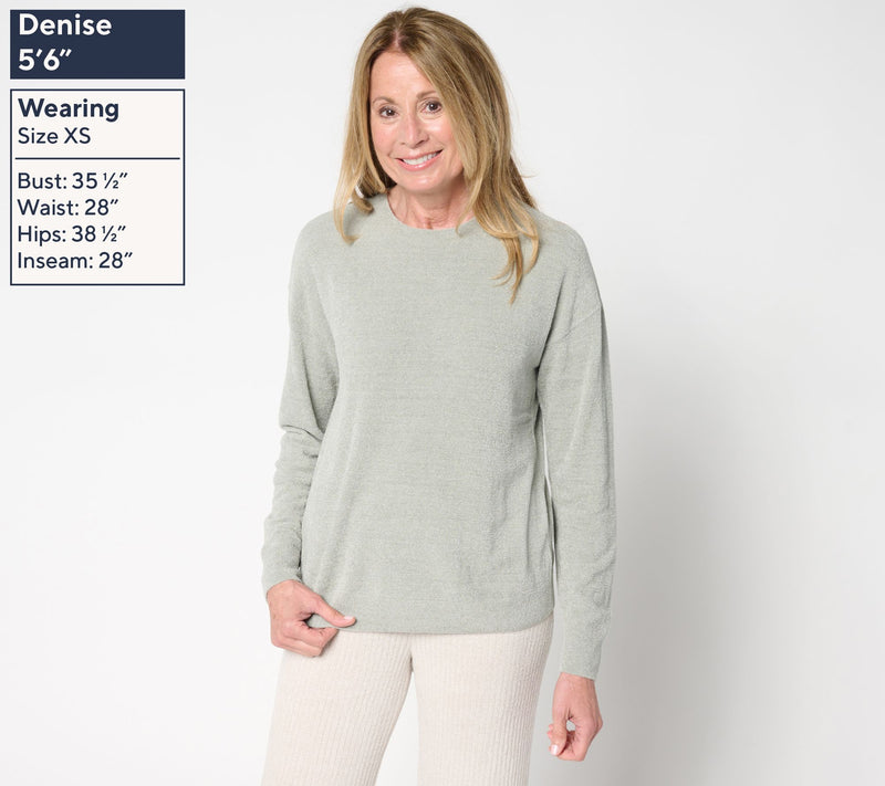 Barefoot Dreams CozyChic Ultra Lite Drop Shoulder Crew Neck Pullover — View 14