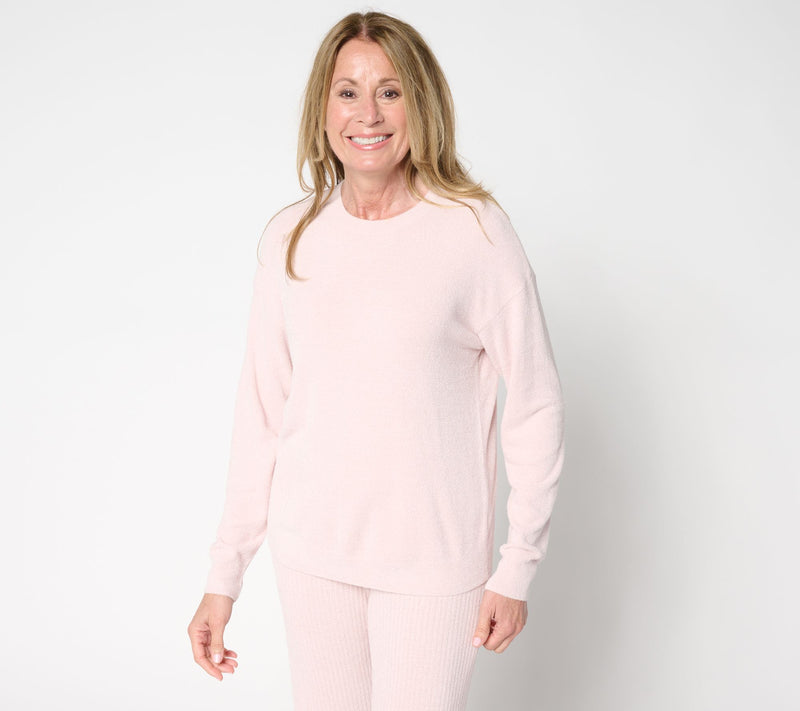 Barefoot Dreams CozyChic Ultra Lite Drop Shoulder Crew Neck Pullover — View 9