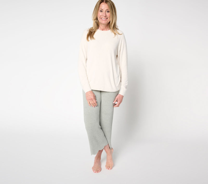 Barefoot Dreams Reg. CozyChic Ultra Lite Scallop Cropped Pant — View 14