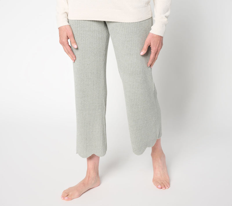 Barefoot Dreams Reg. CozyChic Ultra Lite Scallop Cropped Pant — View 7