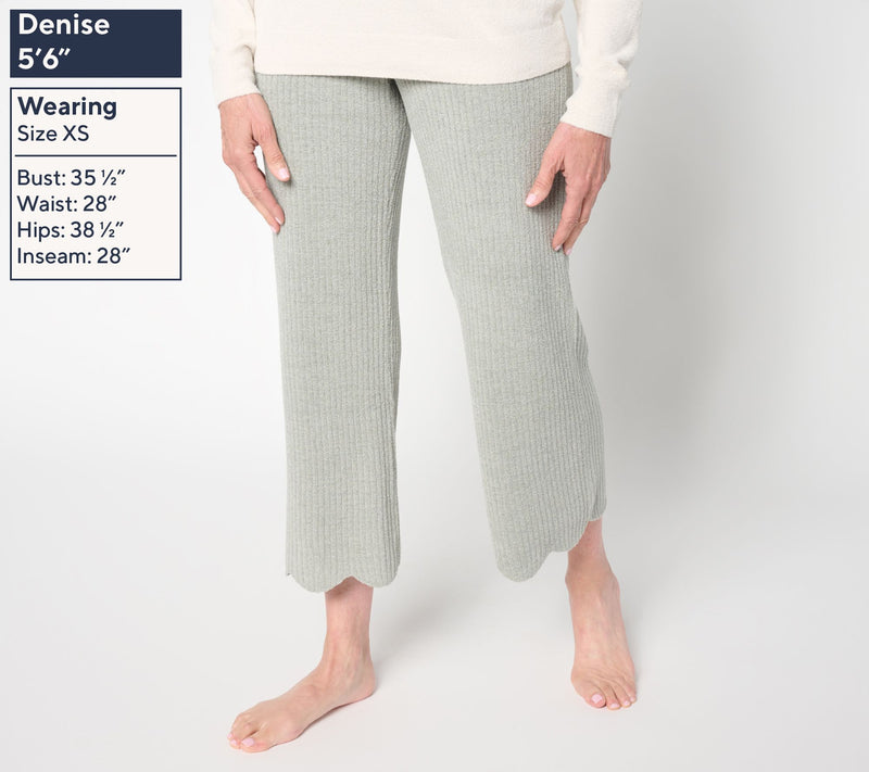 Barefoot Dreams Reg. CozyChic Ultra Lite Scallop Cropped Pant — View 12