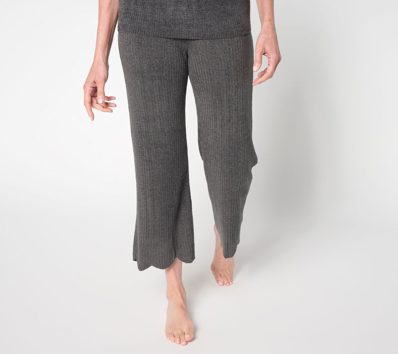 Barefoot Dreams Reg. CozyChic Ultra Lite Scallop Cropped Pant — View 3