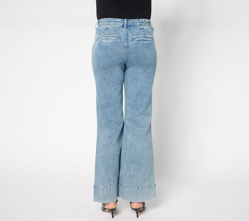 Me by Jennie Garth Regular Indigo Full Length Flare Jeans — View 6