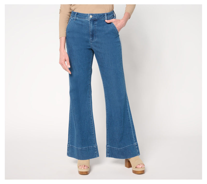 Me by Jennie Garth Regular Indigo Full Length Flare Jeans — View 12