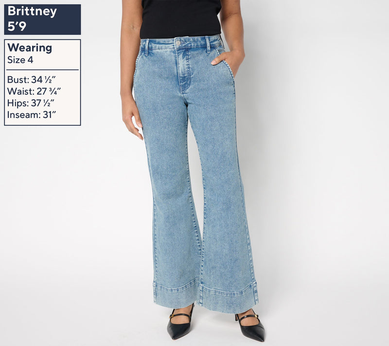 Me by Jennie Garth Regular Indigo Full Length Flare Jeans — View 5