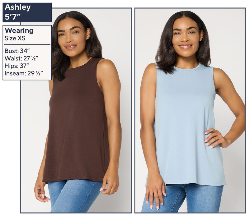 Denim & Co. Essentials Favorite Jersey 2-Pack Swing Tanks — View 11