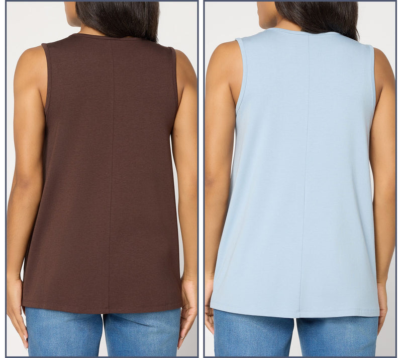 Denim & Co. Essentials Favorite Jersey 2-Pack Swing Tanks — View 12