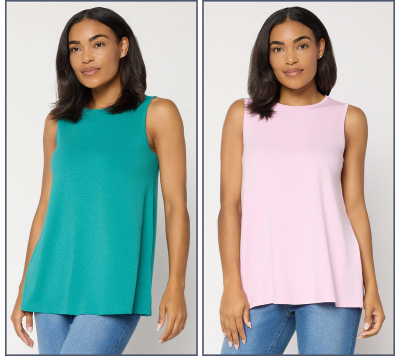Denim & Co. Essentials Favorite Jersey 2-Pack Swing Tanks — View 18