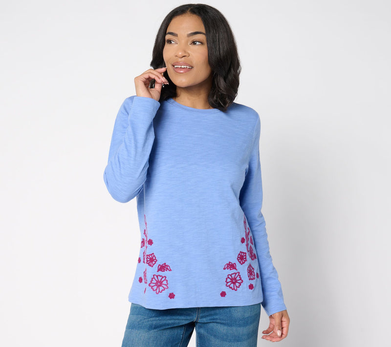 Studio Park x Amy Stran 100% Cotton Embroidered T-Shirt — View 5