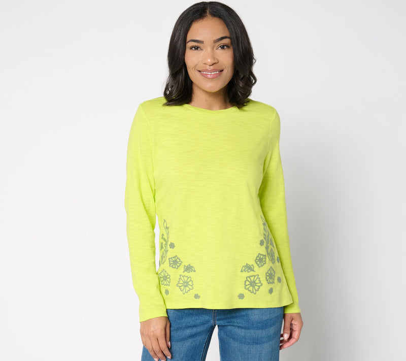 Studio Park x Amy Stran 100% Cotton Embroidered T-Shirt — View 7