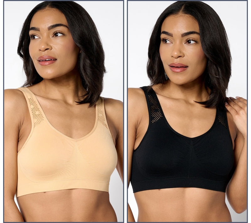 Anybody Intimates Seamless Lounge Bra with Lycra 2 Pack — View 5