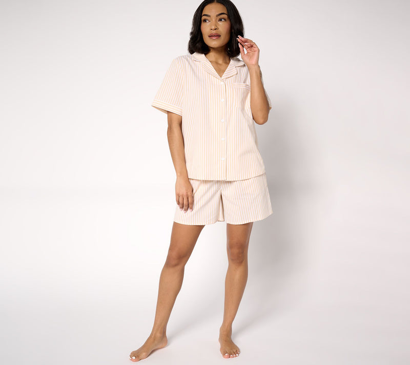 Berkshire Homewear 100% Cotton Poplin Notch Collar & Short PJ Set — View 13